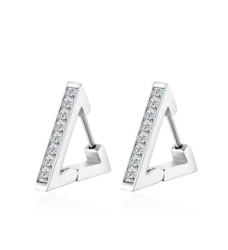 Kristályos háromszög orvosi fém fülbevaló