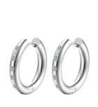 Verona nemesacél karika fülbevaló, kristályokkal