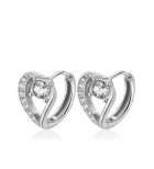 Kristályszív nemesacél fülbevaló cirkóniával