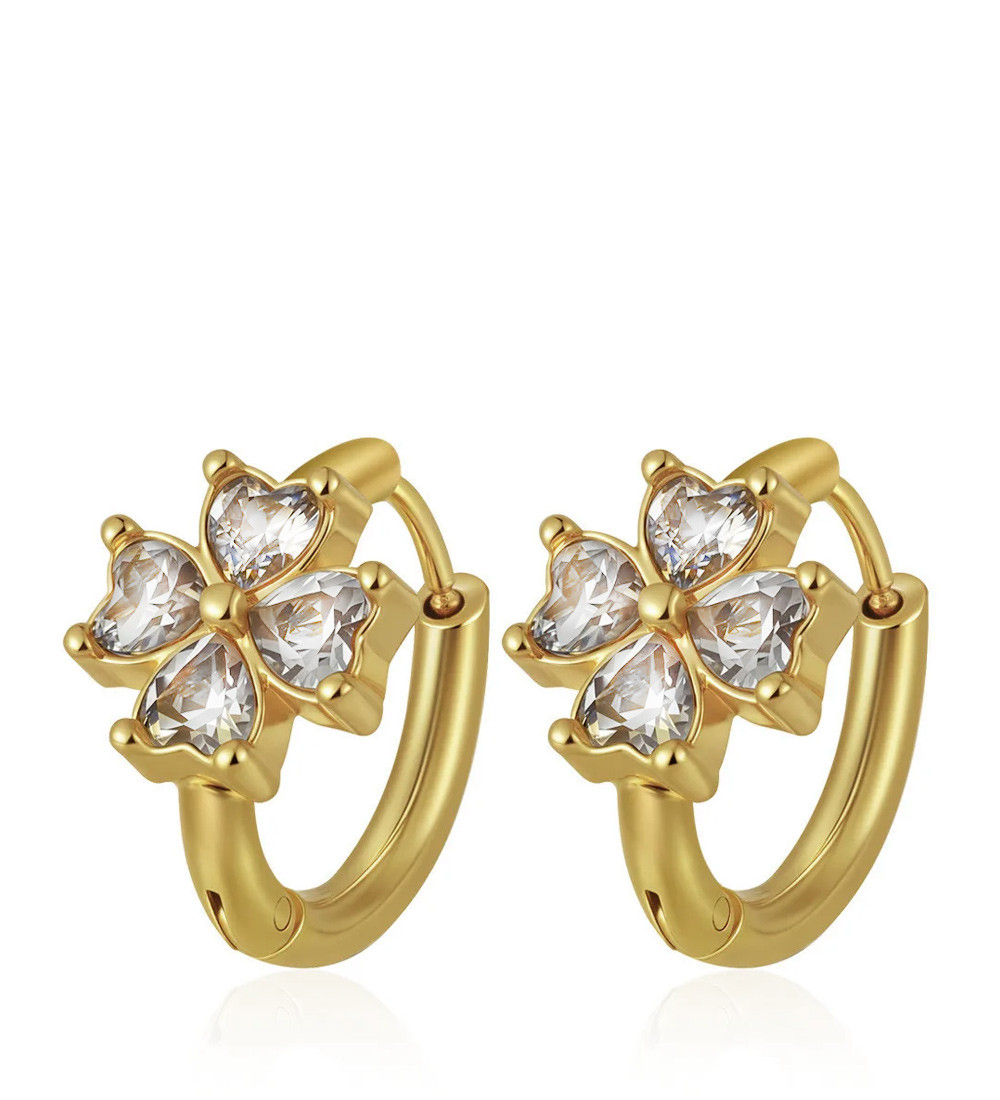 Fortuna, lóhere díszes nemesacél fülbevaló - arany