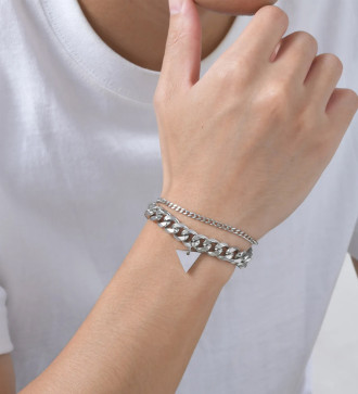 Háromszög díszes, férfi nemesacél karkötő