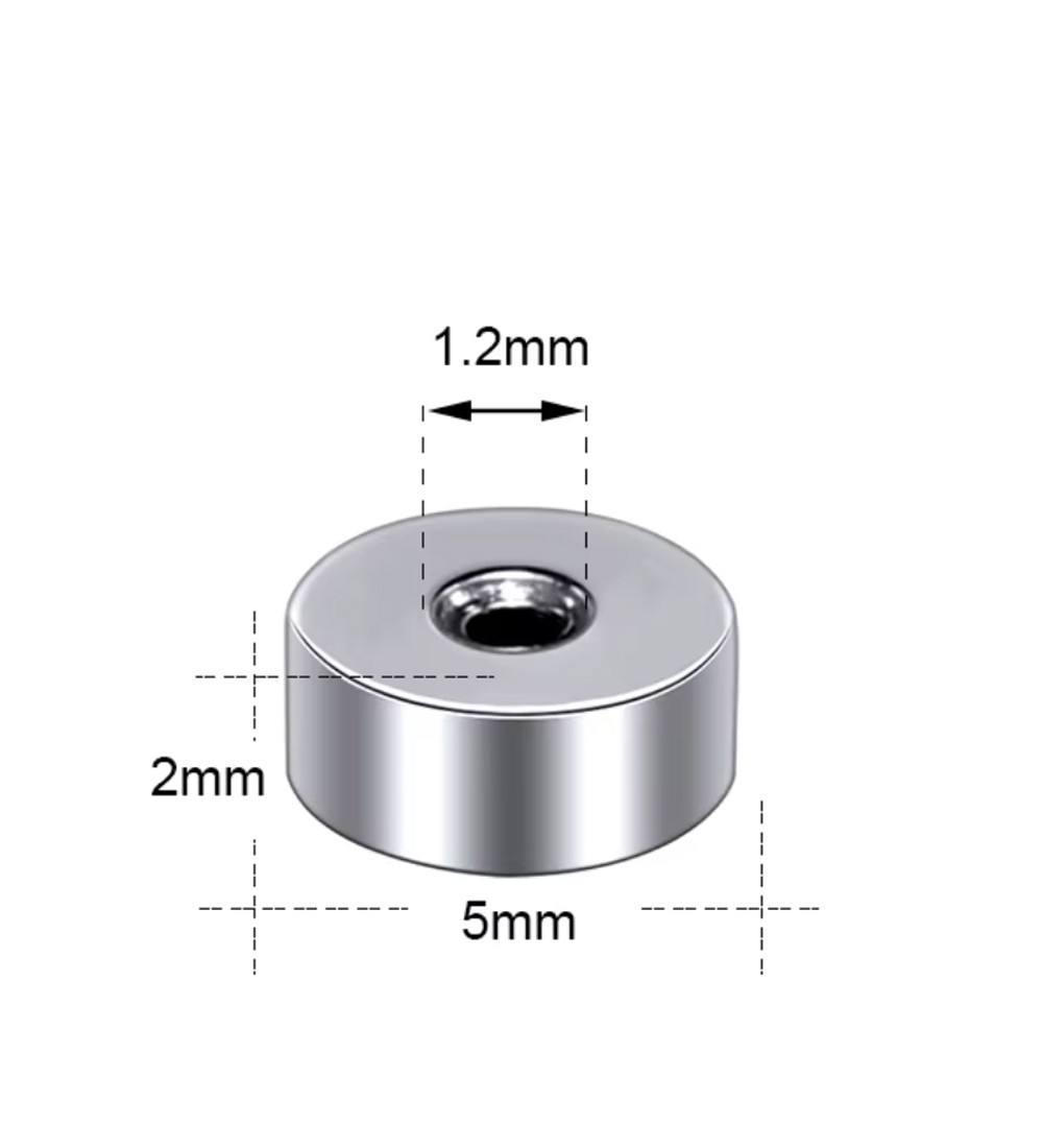 Kerek, menetes nemesacél fülbevaló zár 5 x 1,2 mm - 2 pár