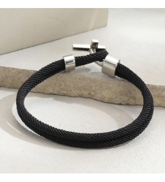 Kereszt nemesacél kapcsos férfi karkötő