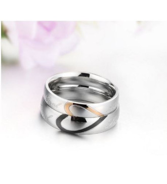 Női karikagyűrű felirattal, nemesacélból