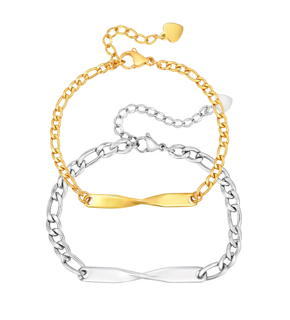 Möbius nemesacél páros karkötő szett