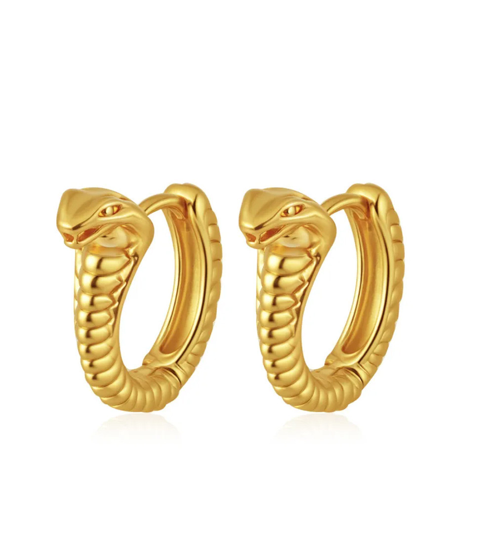 Arany kígyó orvosi fém fülbevaló