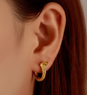 Arany kígyó orvosi fém fülbevaló