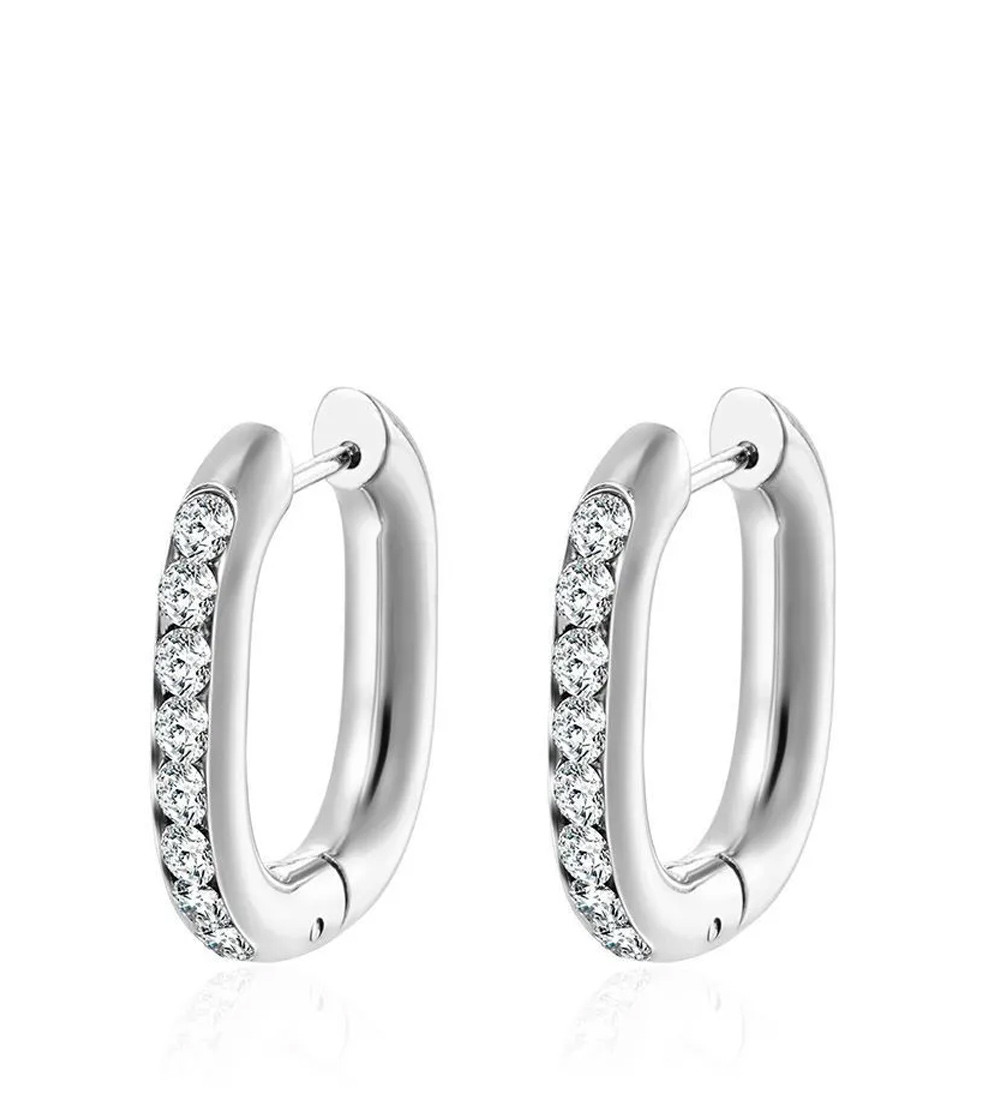 Ovális karika nemesacél fülbevaló