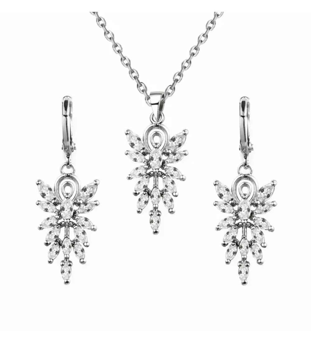 Kristálylevél, elegáns alkalmi ékszerszett