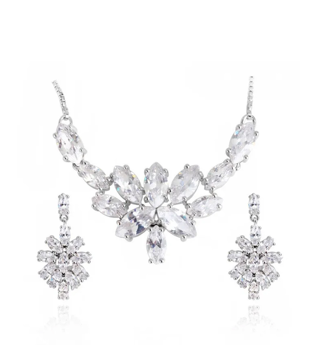 Jégvirág, kristályos esküvői ékszerszett