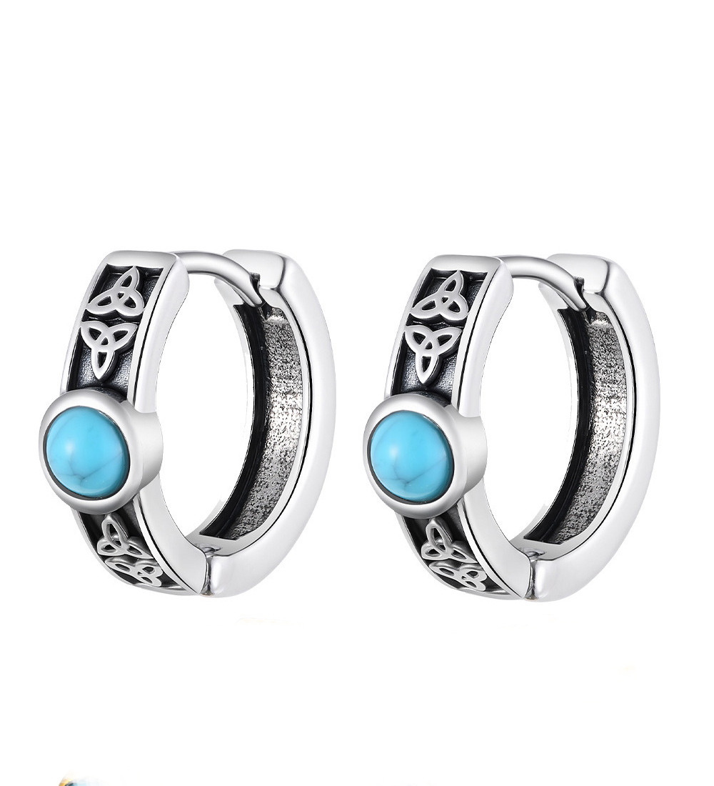 Orvosi fém karika fülbevaló, kelta motívumokkal