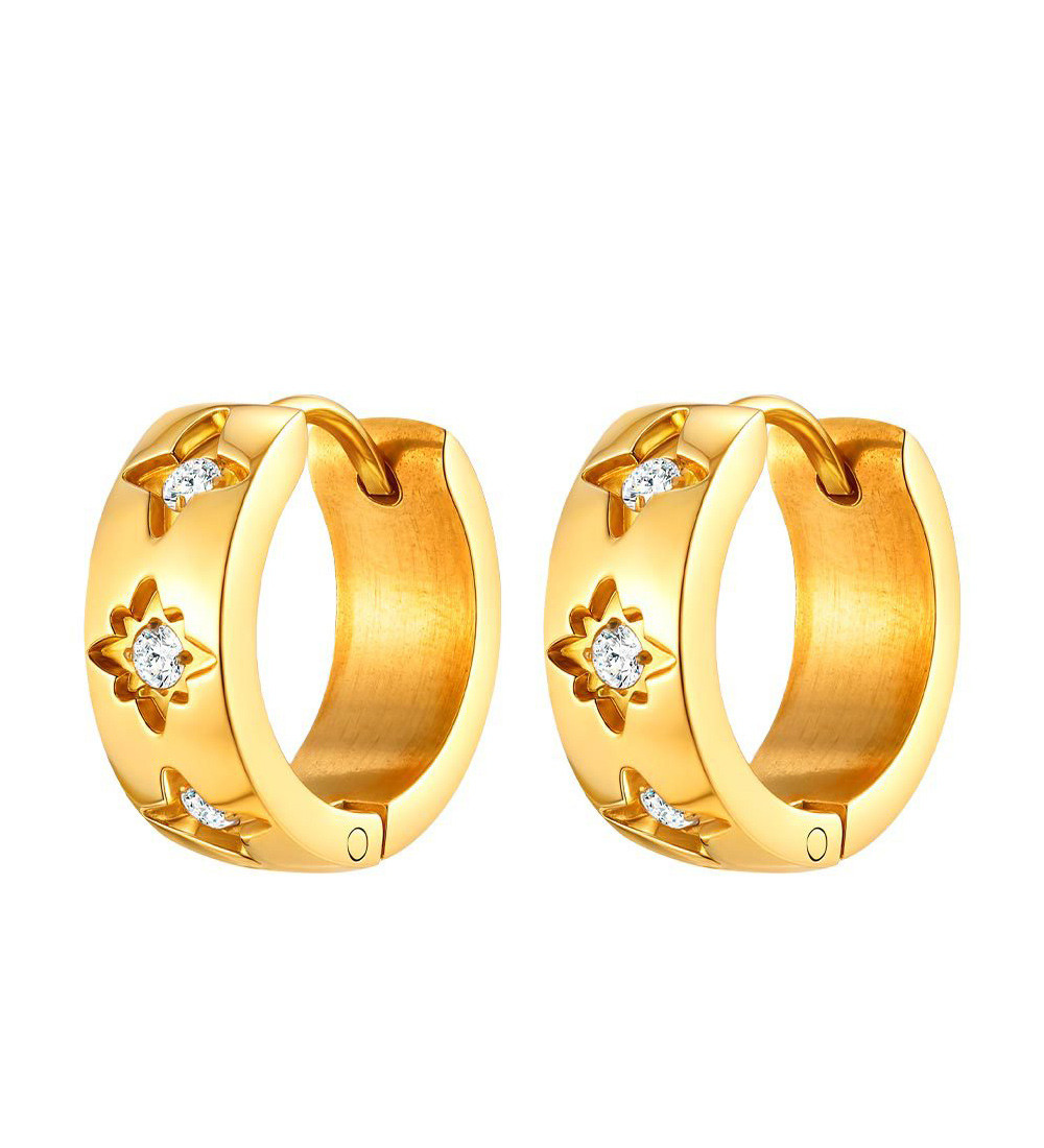 Vénusz orvosi fém karika fülbevaló kristályokkal