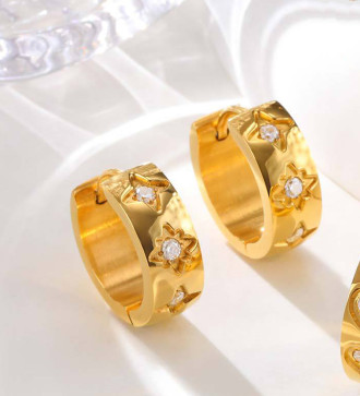 Vénusz orvosi fém karika fülbevaló kristályokkal