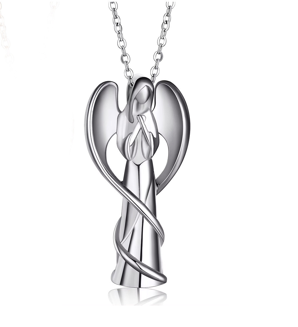 Angyal orvosi fém kegyeleti medál nyaklánccal