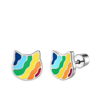 Uniszex karika fülbevaló, cipzár mintával