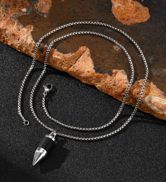 Stonebullet orvosi fém töltény medál, ásvánnyal