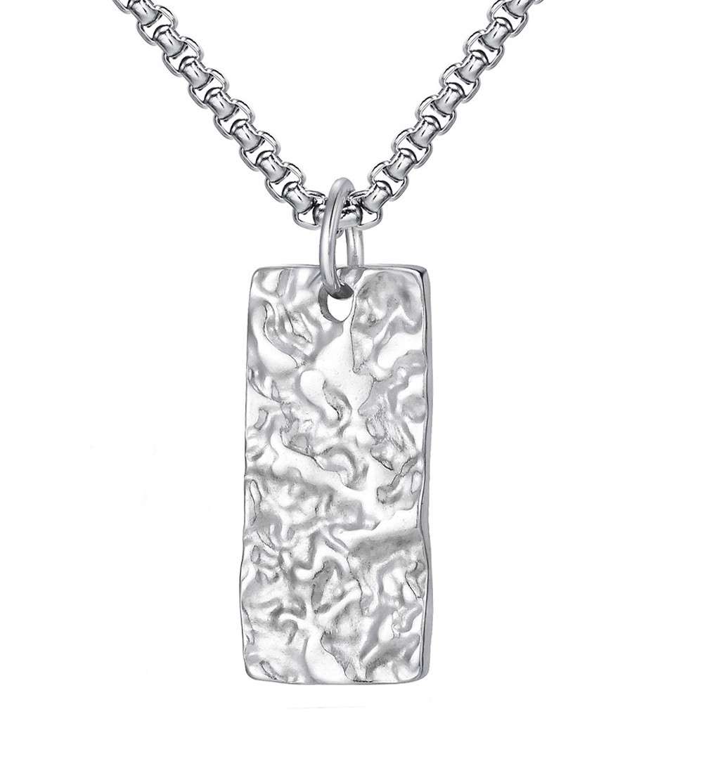 UrbanTexture téglalap nemesacél medál nyakláncon