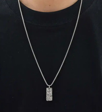 UrbanTexture téglalap nemesacél medál nyakláncon