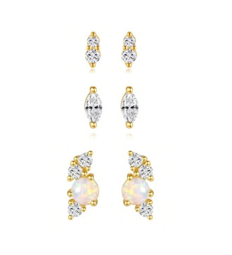 Opálos, 3 pár orvosi fém fülékszer szett