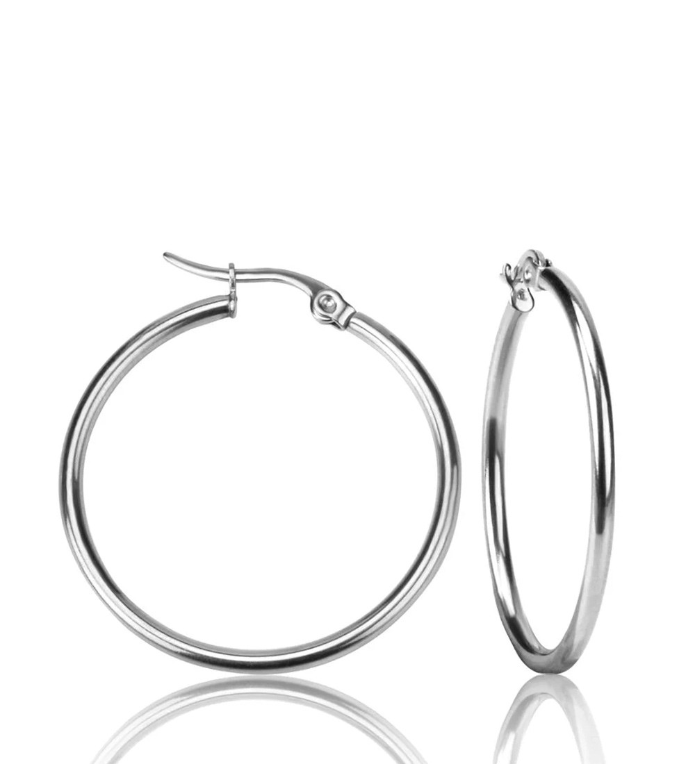 Basic nemesacél karika fülbevaló - D 4,5 cm