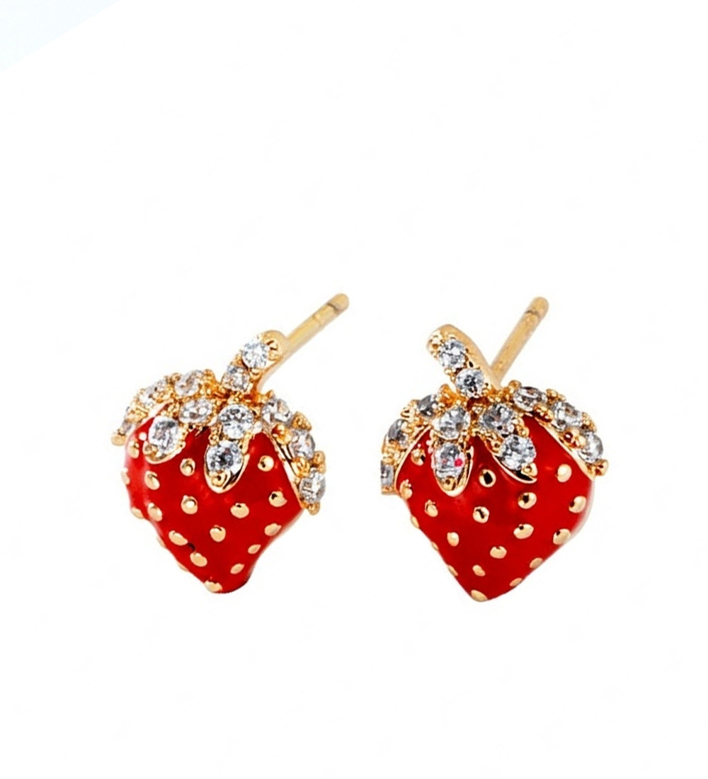 Kristályos eper fülbevaló