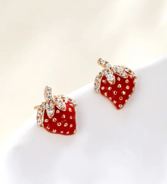 Kristályos eper fülbevaló