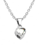 Kristályszív orvosi fém kegyeleti medál nyaklánccal