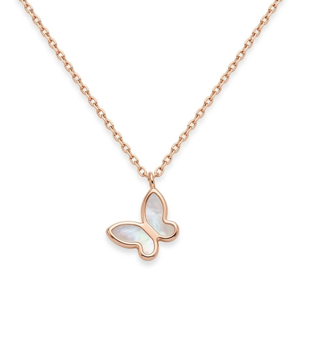 Pillangó, rose gold nemesacél nyaklánc