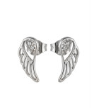 Angyalszárny nemesacél fülbevaló, kristályokkal