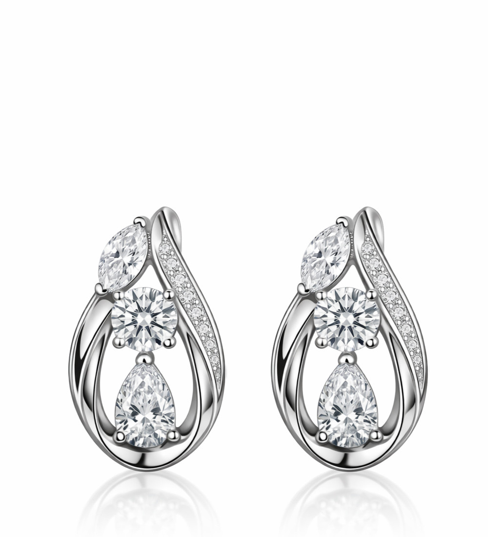 Elegáns csepp fülbevaló, cirkónia kristállyal