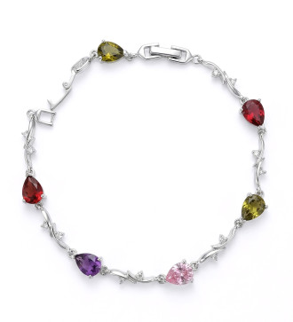 Színes kristályos, infinity díszes karkötő