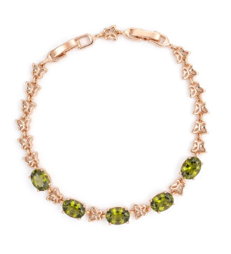 Rózsaszín cirkónia köves karkötő, ródium bevonattal