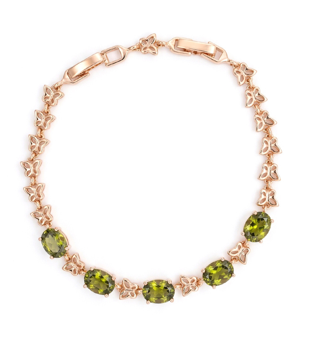 Zöld cirkónia köves pillangó karkötő