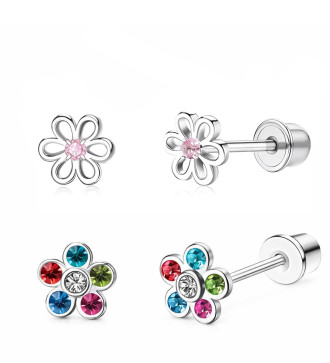 Kristályos nemesacél fülbevaló római számokkal