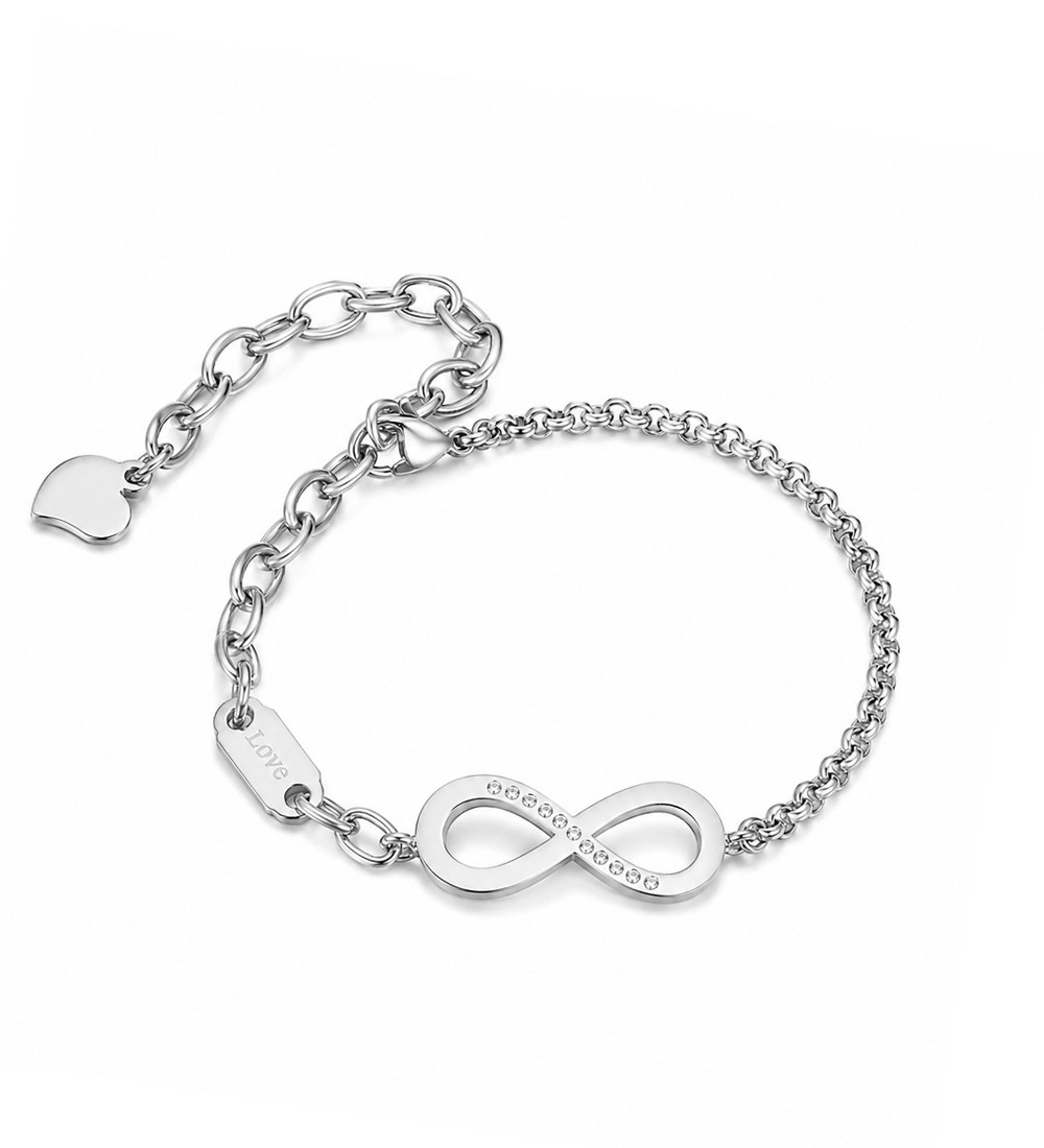 Infinity, kristályos nemesacél karkötő