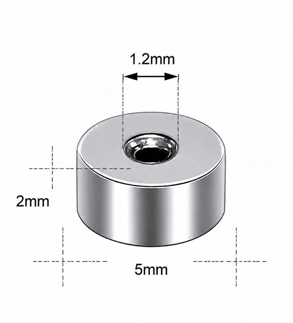 Kerek, menetes nemesacél fülbevaló zár 5x1,2 mm - 2 pár Kerek, menetes nemesacél fülbevaló zár 5x1,2 mm - 2 pár
