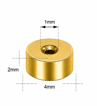 Kerek, menetes nemesacél fülbevaló zár 4x1 mm - 3 pár