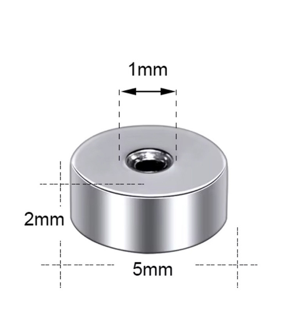 Kerek, menetes nemesacél fülbevaló zár 5x1 mm - 3 pár Kerek, menetes nemesacél fülbevaló zár 5x1 mm - 3 pár