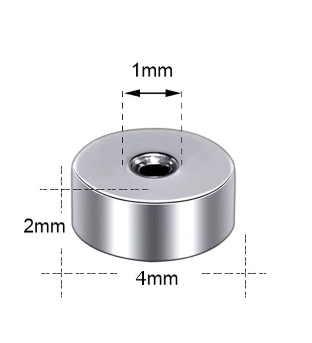 Kerek, menetes nemesacél fülbevaló zár 4x1 mm - 3 pár Kerek, menetes nemesacél fülbevaló zár 4x1 mm - 3 pár