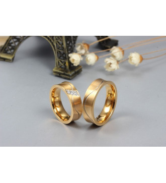 Aranyozott női karikagyűrű nemesacélból