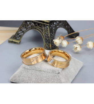 Aranyozott női karikagyűrű nemesacélból