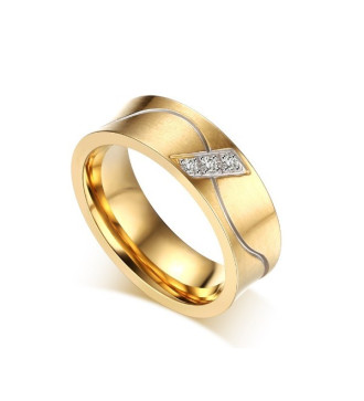 Aranyozott női karikagyűrű nemesacélból