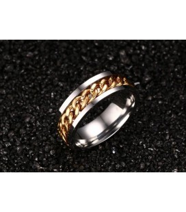 ékszer webshop Arany láncos női gyűrű nemesacélból