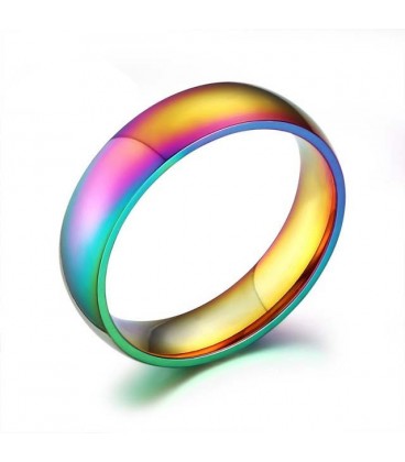 ékszer webshop Szivárnány színű nemesacél gyűrű