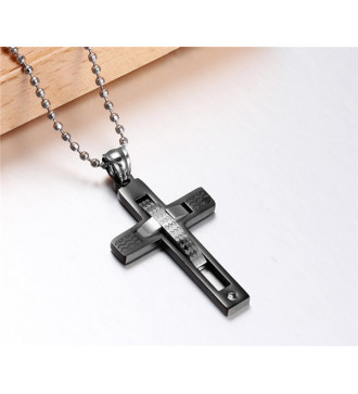 Nemesacél kereszt medál nyaklánccal