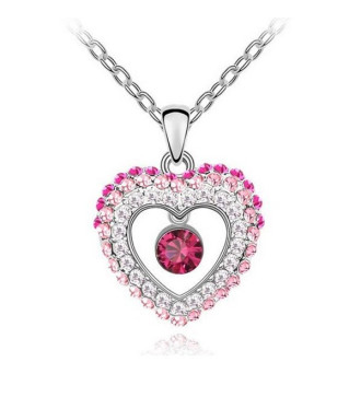 Swarovski kristályos csepp medál nemesacél lánccal - lila