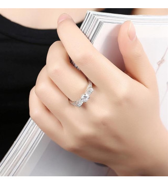 925 sterling ezüst masni gyűrű hófehér cirkóniával