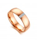 ékszer webshop Rozé arany női titánium karikagyűrű, cirkónia