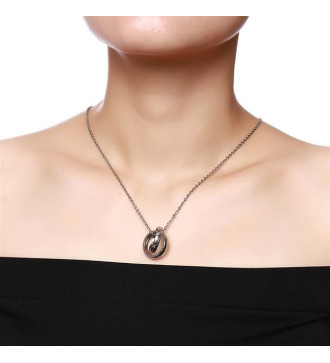 Fél szív mintás páros gyűrű medál nemesacélból, nyaklánccal - My only love Fél szív mintás páros gyűrű medál nemesacélból, nyaklánccal - My only love