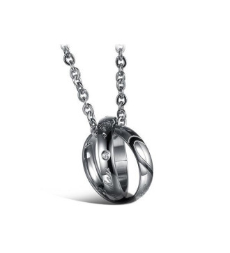 Fél szív mintás páros gyűrű medál nemesacélból, nyaklánccal - My only love Fél szív mintás páros gyűrű medál nemesacélból, nyaklánccal - My only love